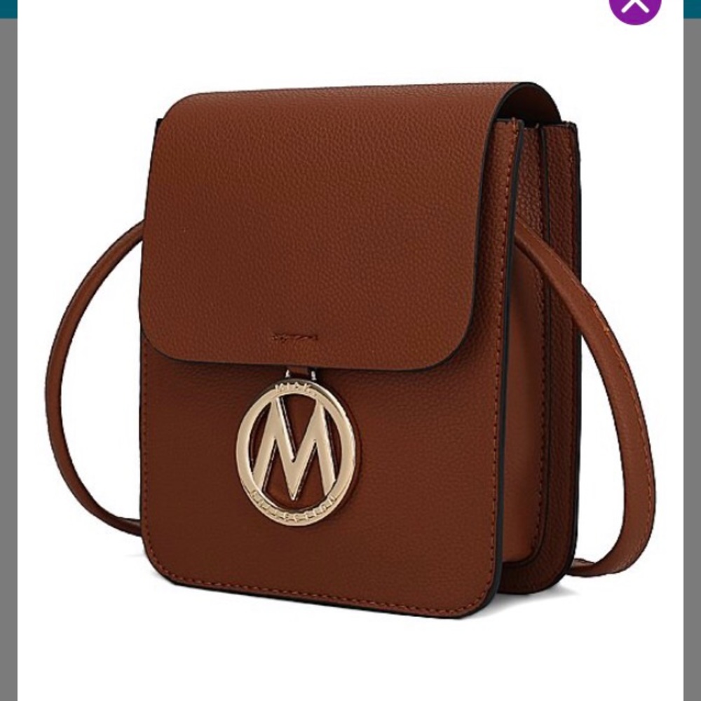 MKF BROWN PEBBLE CROSSBODY BAG, NWT..
